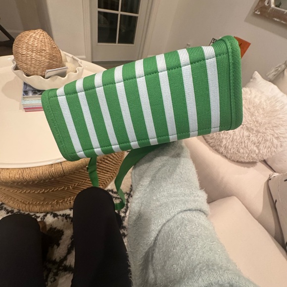 Kate Spade/ Target collab Green and light blue Striped Tote+ Charms - Picture 7 of 13